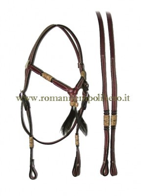 Briglia fiocco crini e rawhide -Selleria Romani tempo libero - Selleriainternet.it