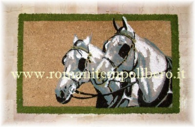 Tappeto in cocco Twin Horses  -Selleria Romani tempo libero - Selleriainternet.it