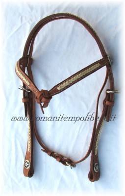 Briglia western fiocco e rawhide -Selleria Romani tempo libero - Selleriainternet.it