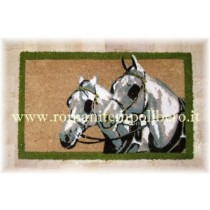 Tappeto in cocco Twin Horses  -Selleria Romani tempo libero - Selleriainternet.it