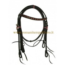 Briglia Western frontalino decorato pelle -Selleria Romani tempo libero - Selleriainternet.it