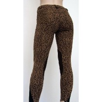 Pantalone donna da equitazione leopardato in cotone elasticizzato