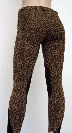 Pantalone donna da equitazione leopardato in cotone elasticizzato